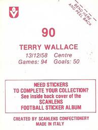 1983 Scanlens VFL Stickers #90 Terry Wallace Back